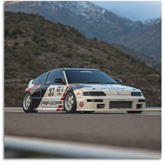 JUNNA JDM Sportauto-Poster CRX Rennauto, dekoratives Gemälde auf Leinwand, Wand- und Kunstbild, Familienschlafzimmer, Dekoration, 40 x 40 cm