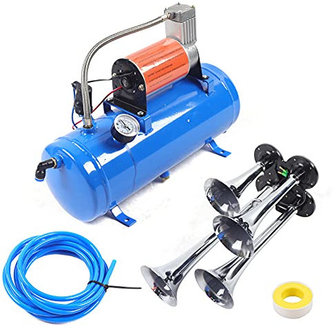 Kit klaxon à air de train, 12 V 150 PSI avec réservoir de 6 l, compresseur d'air pour camion, SUV, voiture, camion