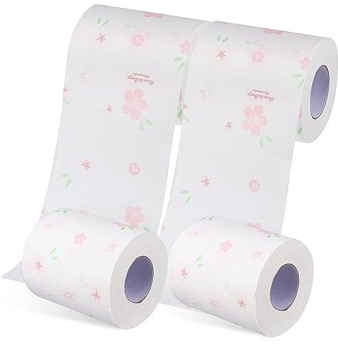 GLEAVI 4 Rollen Rosa Toilettenpapier Blumen-toilettenpapier Klopapier Toilettenpapier Mit Blumenmuster Blumenpapierservietten Badetücher Seidenpapierhandtücher Taschentuch Drucken