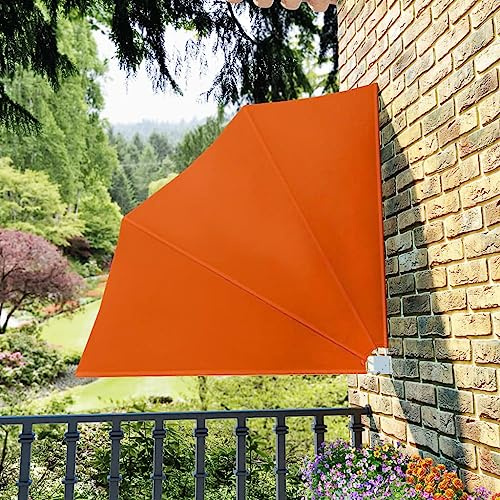 ZQQLVOO Sichtschutz Balkon Seitenwand Balkon Sichtschutz Faltbarer Balkonfächer Terracotta-Rot 140×140 cm Geeignet für Terrasse Garten im Freien