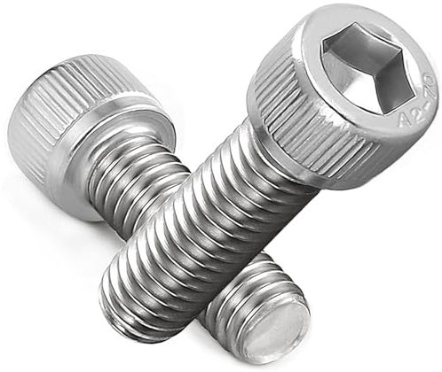AMLOOPH M3 Screws, M3 X 8mm Allen Socket Head Cap Bolts - 3mm Diameter Fully Threaded M3 Bolts 8mm A2 Stainless Steel Long Hex Socket Bolt Coarse (Pack Of 20)