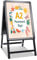 STANDNEE Pavement Sign Frame Sign Board Double Sided Display A-Board Poster Stand Sign Holder for Advertising (Black-A2)