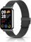 KoGiio Correa para Xiaomi Mi Band 9 Pro/Xiaomi Smart Band 9 Pro/Smart Band 8 Pro/Mi Band 8 Pro, Pulsera Repuesto Metal De Acero Inoxidabl, Hombres Mujeres Ajustable Respirable Malla Correa Negro