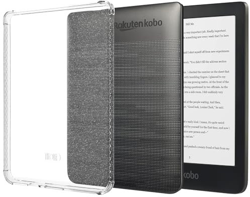 TUDIA Rugged Fit Compatibile con Cover Kobo Clara HD/Tolino Shine 3, [SKN] Antiurto Anti-ingiallimento Slim Leggero TPU Paraurti Angoli Protezione Caduta per eReader Custodia (Glitter Trasparenti)