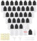 Apstqeeo 30pcs, 5ml Plastic Dropper Bottles with Squeezable Dispenser and Funnel, White and Black Cap, Ideal for Essential Oil