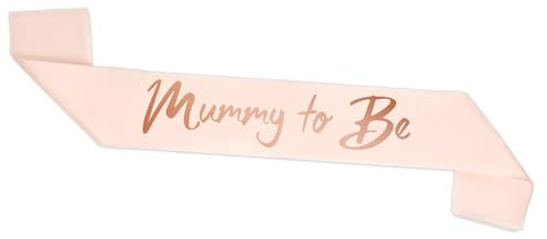 ALLY-MAGIC Mummy to Be Schärpe Baby Shower Schärpe Rosa Goldfolie Sprüche Babyparty Accessoires Geschenke für Schwangerschaft Bald Mama Baby Dusche Babyshower Baby Willkommensparty Deko E9MMJD