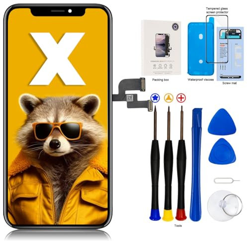 For iPhone X Screen Replacement ​5.8 Kit,3D Touch & LCD Display digitizer Assembly Screen,Compatible with A1865、A1901、A1902，with Complete Repair Tools and Screen Protector.(5.8 Inch) (For iPhone X)