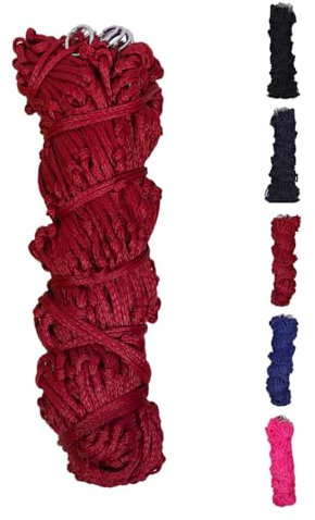 NETPROSHOP Heunetz mit Ringen für ca. 4-6 kg Heu Länge ca. 120 cm Maschen 5cm aus Nylon, Farbe:Rot