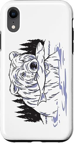 Hülle für iPhone XR Eisbär mit Fisch angeln fischen im Winter Fischer Angler
