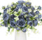 Floweroyal 4 Bündel Pfingstrose Künstliche Blumen Grau Blau Blumen Seidenpfingstrosen Blumensträuße für Hochzeit Partei Tischaufsätze Blumenarrangement Heim Küche Dekor