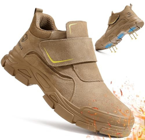 LAoutun Steel Toe Cap Boots Lightweight Safety Shoes Work Boots Comfortable CE Certified Safety Boot Mens Work Shoes Protective Trainers Construction Industrial Steel Toe Cap Shoe