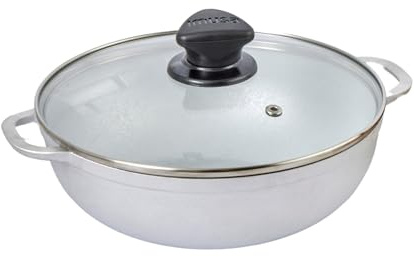 IMUSA Caldero base da 2,6 qt con coperchio in vetro, 22 cm