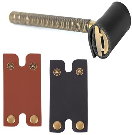 NICENEEDED Rasiererhülle Aus Leder Double Edge Rasierkopfschutzscheide Rasierklingenschutz Für Sicherheitsrasierer Rasierkopfabdeckung Für Reisen