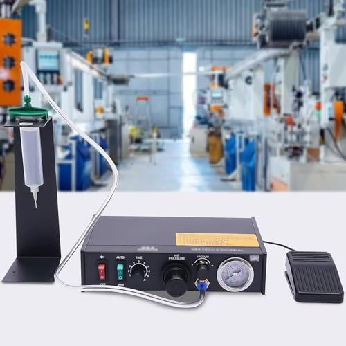 Pneumatische Kleberspendermaschine, halbautomatische/manuelle Spendermaschine, 0,01 ml Kleber-Flüssigkeitsklebstoffspender, 1~30S automatische Timing-Funktion, for Elektronik, Chemie,Automobil,Schmuck