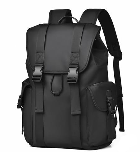 BJIAX Vintage Rucksack Damen Herren 17.3 Zoll Laptop Rucksack Wasserdicht Schulrucksack Teenager Mädchen Schultasche Jungen Backpack Women Casual Daypacks für Uni Schule Reise Arbeit Schwarz