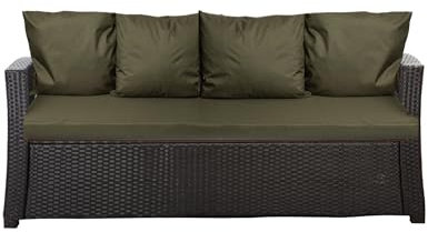 Setgarden® Bankauflage - Outdoor sitzkissen für Gartenbank für polyrattan- Polster Auflage Outdoor - Bankpolster Auflage für Hollywoodschaukel Rattan Sitzbank (Grün, 180x60x50cm)