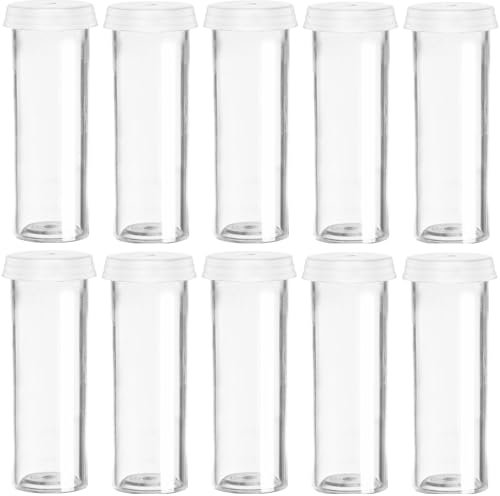 cyclingcolors 10x Flacon plastique bouteille transparente avec bouchon 5,8cm