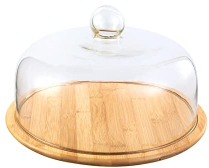 Nordic - Bandeja para servir con cubierta de cristal, diseño de cúpula para almacenar tartas, tamaño L