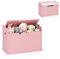 COSTWAY Spielzeugkiste mit Deckel, 2 in 1 Spielzeugtruhe mit Kissen, Spielzeugschrank aus Holz mit Tragegriffen, Spielzeug Aufbewahrung für Kinderzimmer, Spielzimmer, 74 x 39 x 52 cm (Rosa)