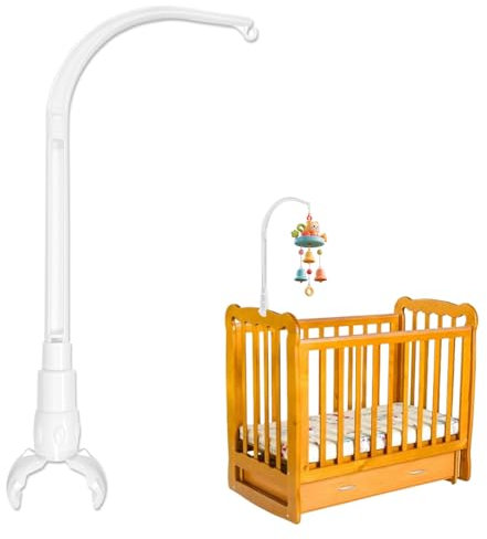 Mobile Halterung Wickeltisch, Halterung Mobile Babybett, Einstellbarer Winkel Mobile Mit Halterung für Babybett, Baby Bett Spielzeuge, Windspiele, Geburt Geschenk Neugeborene, Weiß