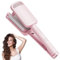 Rppiup 32mm Deep Wave Curling Iron, 2025 New Mermaid Hair Waver, 4 Gears Temperature V Shaped French Wave Curling Iron, Fast Heating Hair Wavers for Short Medium Long(Pink)