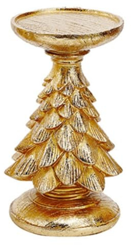 Xnuiasqe Retro Resin Christmas Tree Candlestick - Festive Decoration, Desktop Atmosphere, Vintage Craft Candle Holder Stand B