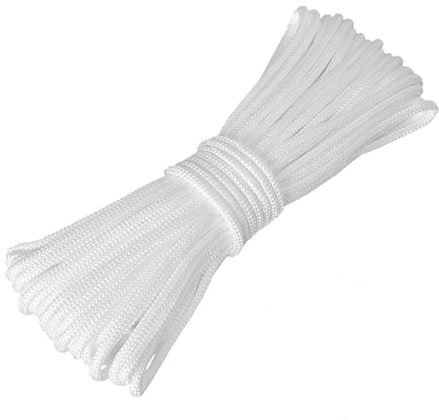 Corde de suspension pour cadre photo - 40 m - 3 mm - En nylon tressé - Multifonction - Pour cadre de miroir, parasol, peintures - Décoration à suspendre - Blanc