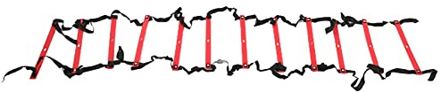 Sangeponiang, for Football Speed Training, Fixed Agility Ladder, 6M 12Rung, Durable Rope Ladder, Soccer Training Equipment, Sports Exercise Gear, Footwork Drills, Quick Setup Desig (Red)