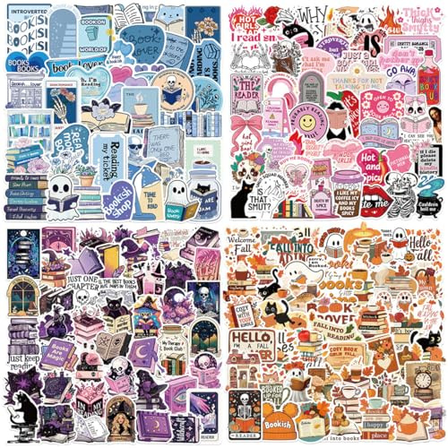 THQAE 200 Pcs stickers aesthetic, stickers, scrapbooking, adesivi per Kindle, Adesivi impermeabili per Kindle, libri e bottiglie, Regalo di lettura per adolescenti/adulti