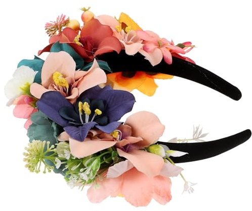 HEALSOPTHY Blumenkranz Haarreif mit Verstellbarem Band Künstliche Blumen Floraler Kopfschmuck für Hochzeit Party und Fotoshooting