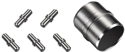 AICA Edelstahl Geländerverbinder-Set Gerade Flexibel und Langlebig für Geländersysteme 42,4 mm Durchmesser 5 Querholme
