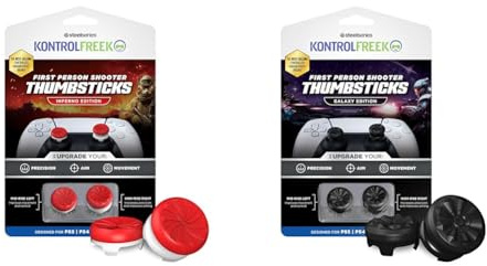 Bundle of KontrolFreek FPS Inferno Red Nero Gommini per Controller PS5/PS4 + Galaxy Nero | Rialzi Analogici Iconici per PS5/PS4| Controller di movimento con assistenza Precisione FPS