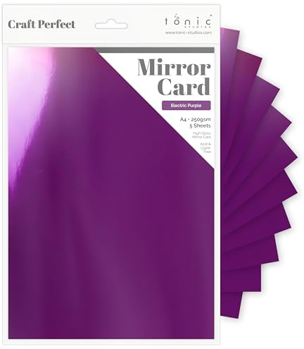 Craft Perfect High Gloss Mirror Card A4, Electric Purple
