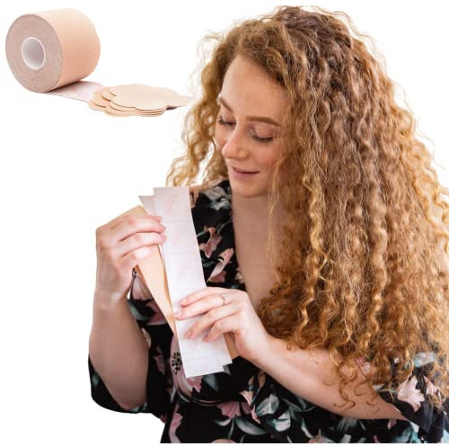 Brust Tape für Grosse Brüste Brustband BH-Tape mit Nipple-Covers, Klebe-BH Boob Tape Klebeband Cup A-H, Lifting, Push-UP, Bruststraffungsband Nude