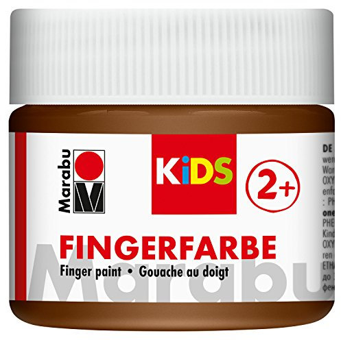 Marabu 03030050285 - Kids Fingerfarbe braun 100 ml, Fingermalfarbe auf Wasserbasis, parabenfrei, vegan, laktosefrei, glutenfrei, geeignet zum Malen in Kindergarten, Schule, Therapie und zu Hause