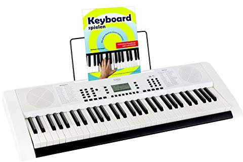 FunKey 61 Edition Pro Weiß Set (300 Sounds, 300 Rhythmen, Mikrofon- und Kopfhöreranschluss, MP3-/USB-Port, inkl. Keyboardschule) weiß