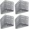 4 x Équerre de lit gris argenté 115 x 115 x 133 mm Équerre d’angle Équerre de cadre de lit de SO-TECH