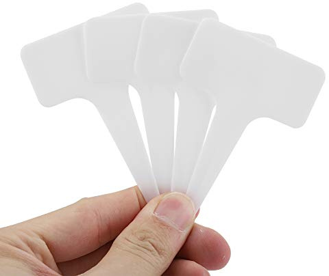 Kunststoff Pflanze Tags 50 STÜCKE Wasserdichte PVC T-typ Tag Marker Kindergarten Garten Topf Marker Baum Stake Tags Etiketten Gartenwerkzeug Kit 6 * 10 cm(Weiß)