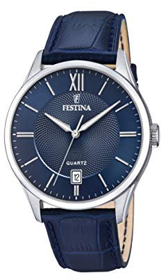 Festina Herren Analog Quarz Uhr mit Leder Armband F20426/2