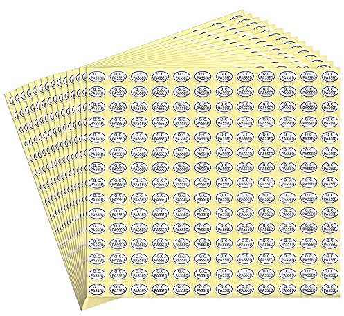 dealzEpic - QC Passed Sticker - Ovale weiße selbstklebende Etiketten zum Abziehen und Aufkleben