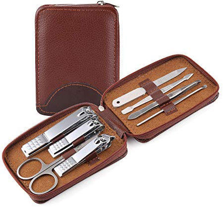 DXIA 8 Piece Manicure Pedicure Professional Set, Stainless Steel Nail Kit & Professional Grooming Kit, Small Travel Manicure Set For Men & Women, Nail Care Kit, Manicure Kit