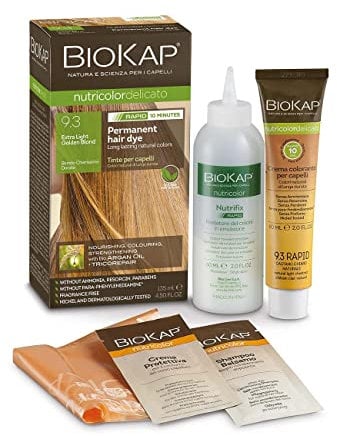 BioKap Extra Light Golden Blond 9.3 Rapid Hair Dye 135 ml - wirkt in nur 10 Minuten, permanente, vegane & natürliche pflegende Formel geeignet für empfindliche Haut ..