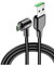 Ultra-Fast Charger Cable 2 m Micro USB 90° for Solo3 Beats Wireless Headphones Android Smartphone Very Fast Charge 3A (Black)
