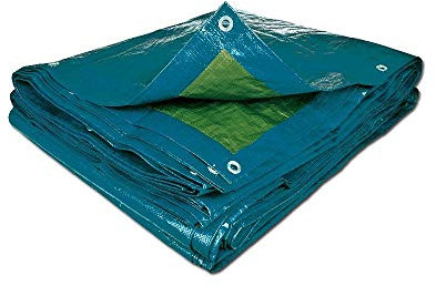 TERRE JARDIN - Bâche de Protection Extérieur, 5 x 8 m - Bâche Multi-Usage Résistante, Polyéthylène 70 g/m², Anti UV - Bâche pour Bois de Chauffage - Œillets en Aluminium - 5 x 8 - Bleu