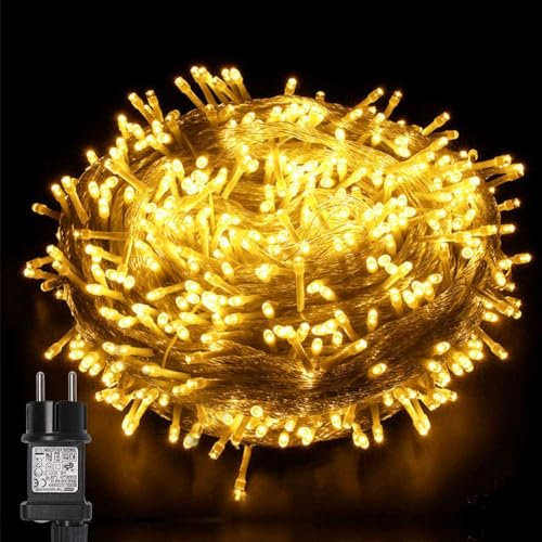 Opard 220/300 LED Lichterkette, 25/35M Lichterkette 8 Leuchtmodi, Strombetrieben mit EU Stecker f¨¹r Party, Hochzeit, Feier, Geburtstag, Terrasse, Innen Dekoration (35M 300LED)