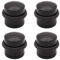 Door Stop Dome Solid Floor Mounted - Matt Black - Pack of (4)