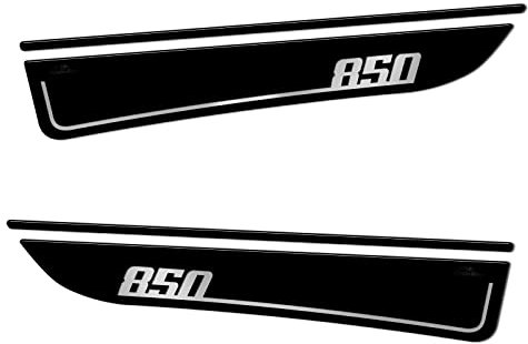 Resin Bike Adesivi Moto Compatibile con Guzzi V7 850 2021. Protezioni Laterali Serbatoio da Urti e Graffi. Coppia Adesivi 3D Resinati - Nero Metallizzato Inserti Trasparenti
