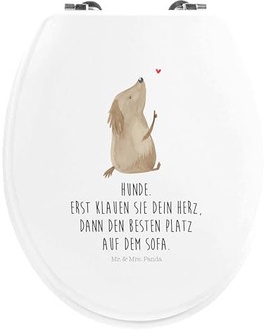 Mr. & Mrs. Panda Motiv WC Sitz Hund Liebe - Geschenk, Hundeliebe, Hunderasse, Klodeckel, Hundeglück, Tierliebhaber, Toilettendeckel, Toilette,