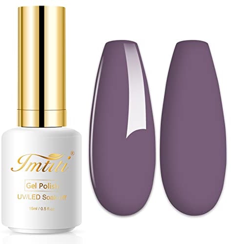 Imtiti Gel Nail Polish, 1 Pcs 0.5 Fl Oz Grape Purple Nude Gel Polish Soak Off LED U V Nail Gel Polish Neutral Gel Nail Polish DIY Nail Art Starter Manicure Salon Gel Nail Kit for Women Girls