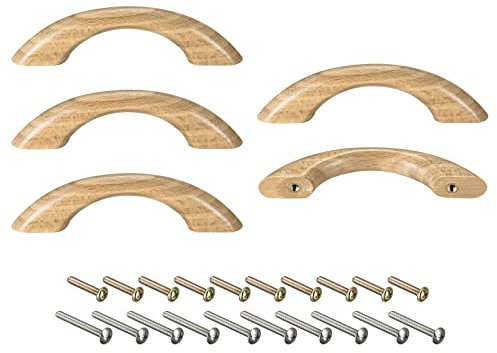 sourcing map 5 Stück Holzgriffe 64 mm/2.52 Zoll Lochabstand für Küchenmöbel Schublade Kleiderschrank Schrank
